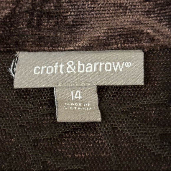 Croft & Barrow Brown Textured Velour Blazer/Jacket, Size 14 - Picture 6 of 8